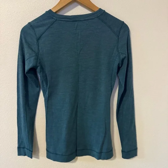 Smartwool Merino Base Layer Long Sleeve Crew Tee Teal Outdoor-Medium - Picture 2 of 10